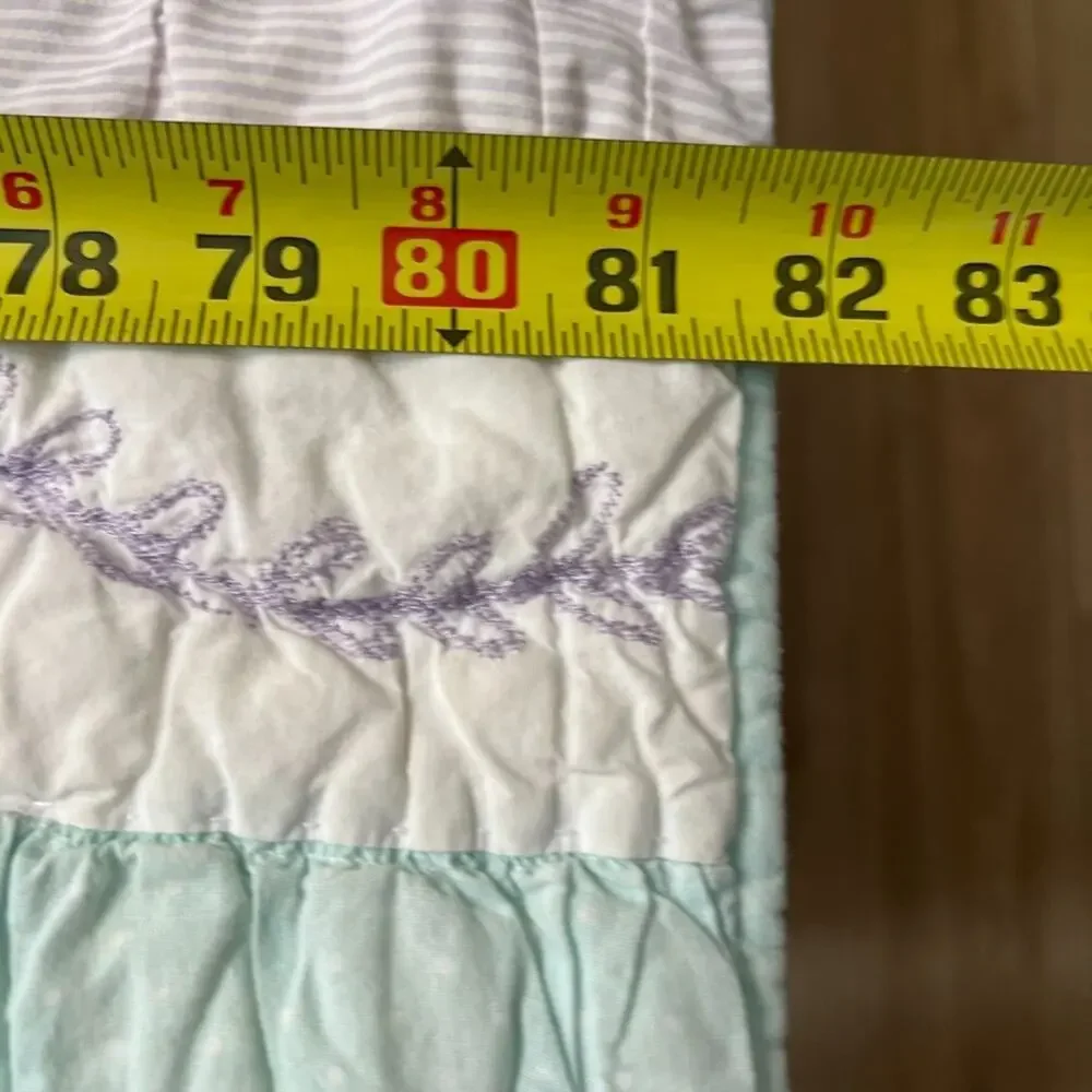 Pottery Barn Kids Full Queen Quilt Bailey Striped Textured Pastel Colors